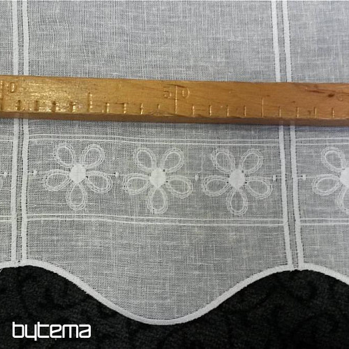 vitraž zavjesa cvijeće 11383 bijelo
