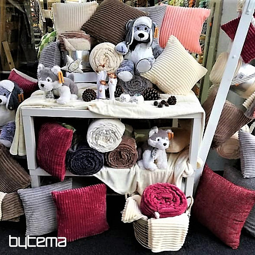 deka od mikrovlakana EXTRA MEKANI OVČJI korduroj - lješnjak