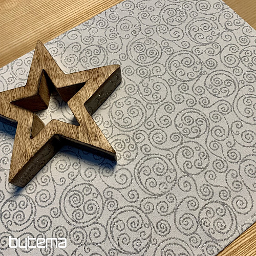 Božićni stolnjak FLASH ornament srebrni