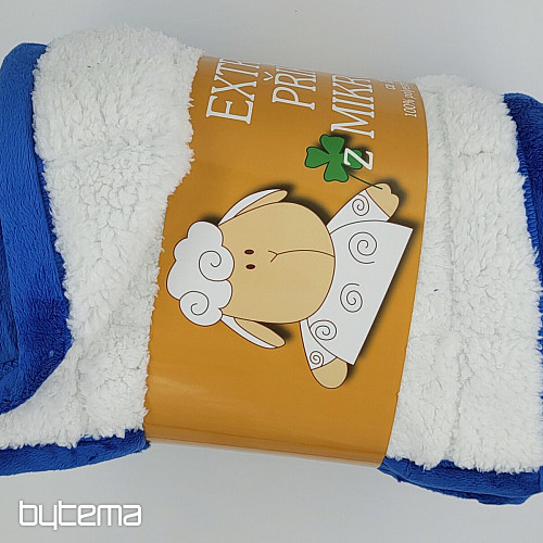 deka od mikrofibre EXTRA SOFT SHEEP stitch plava