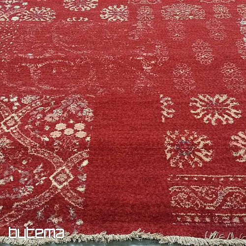 Luksuzni vuneni tepih DJOBIE PATCH crveni