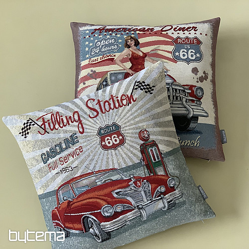 Navlaka za jastuk od tapiserije AMERICAN DINER ROUTE 66