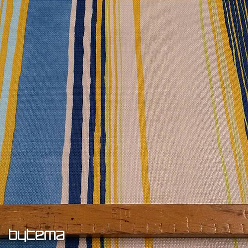 Dekorativna tkanina plavo-žuta pruga 140cm