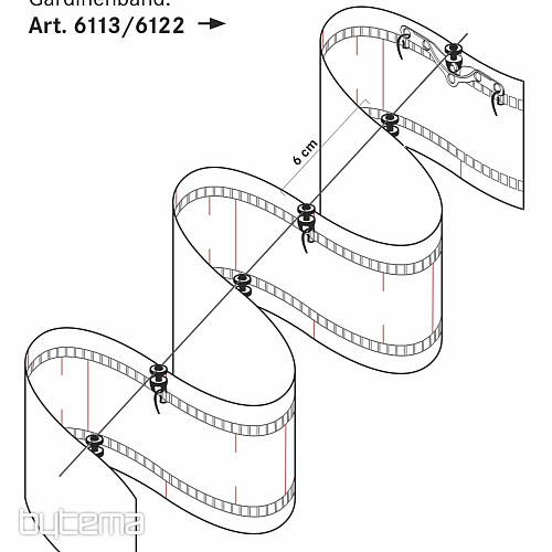 NEW WAVE traka za volančiće za zavjese 8 cm, 1:2