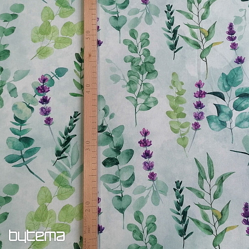Dekorativna tkanina LEAVES zelena