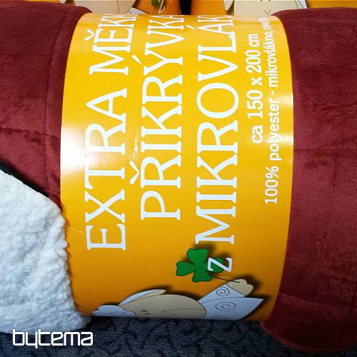 deka od mikrovlakana EXTRA SOFT SHEEP šivanje BORDÓ