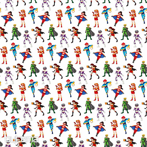 Dječji pamučni saten ACTION HEROES digital