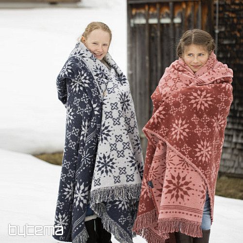 Pamučni pokrivač Winter snowflakes Blue flakes