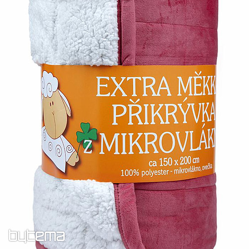 Deka od mikrofibre EXTRA soft SHEEP šivanje staro roza