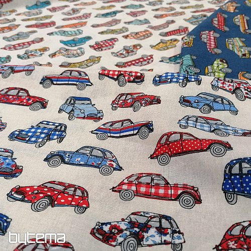 Pamučna tkanina CARS crveno-plava