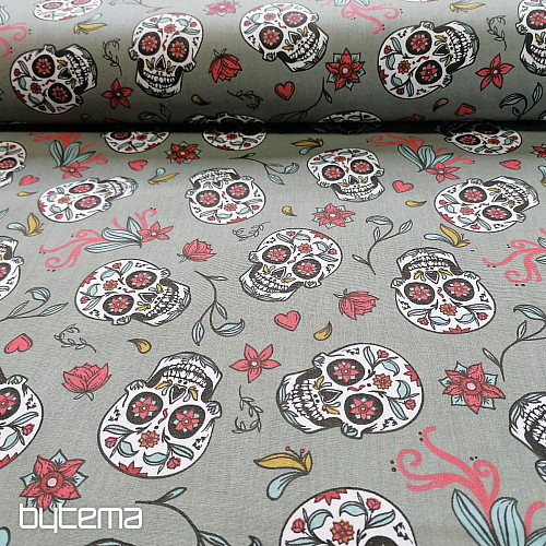 Pamučna tkanina SKULL kaki
