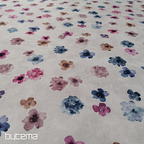 Dekorativna tkanina FLOWERS ljubičasto-plava