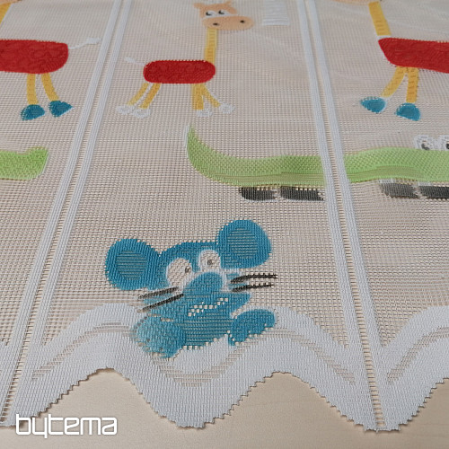Dječja zavjesa na vitraž - jacquard ŽIVOTINJE