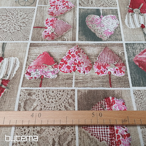 Dekorativna tkanina LIDIA&#39;S HEART crvena