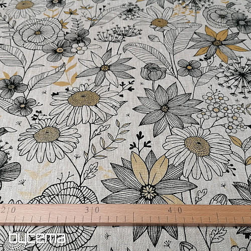 DAISY GOLD lanena tkanina