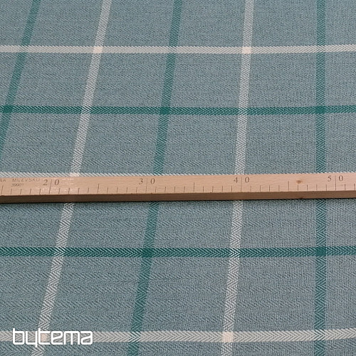 pokrovna tkanina MULL ARCHER karo - sivo zelena - mint