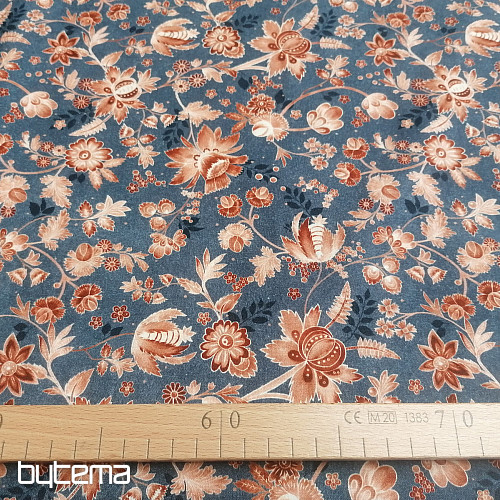 VARANASI KALAMKARI plava pamučna tkanina