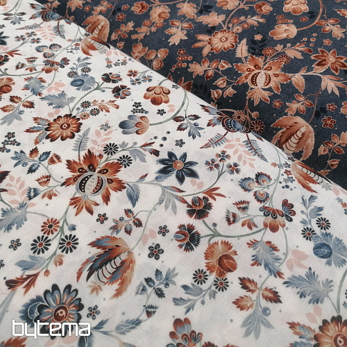 Pamučna tkanina VARANASI KALAMKARI bijela