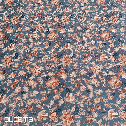 VARANASI KALAMKARI plava pamučna tkanina