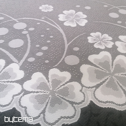 Jacquard zavjesa A39000 bijeli cvjetovi