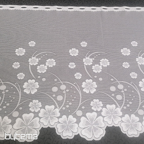 Jacquard zavjesa A39000 bijeli cvjetovi