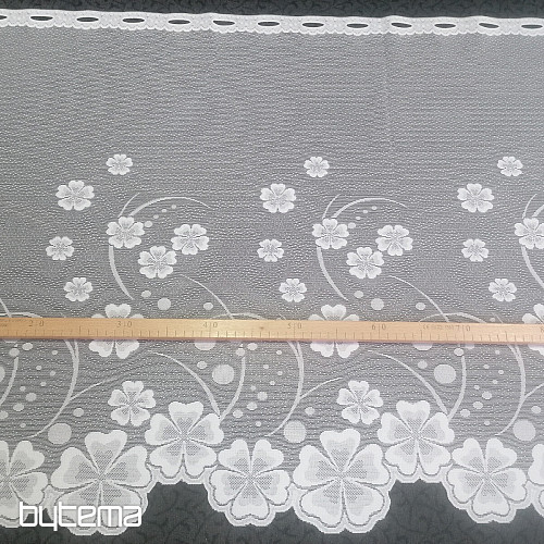 Jacquard zavjesa A39000 bijeli cvjetovi