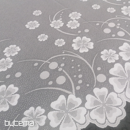 Jacquard zavjesa A39000 bijeli cvjetovi