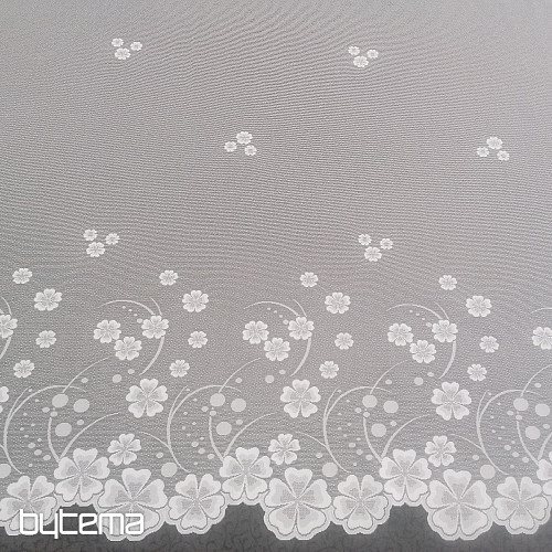 Jacquard zavjesa A39000 bijeli cvjetovi