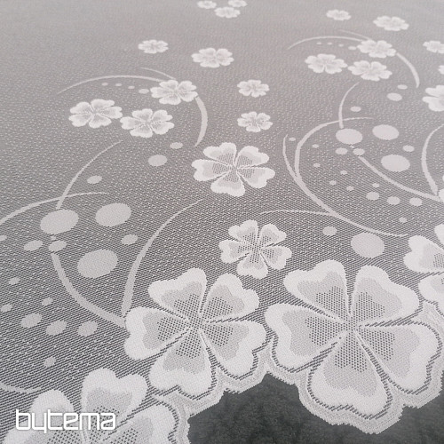 Jacquard zavjesa A39000 bijeli cvjetovi