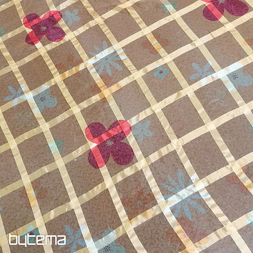 Narančasta zavjesa s cvijećem