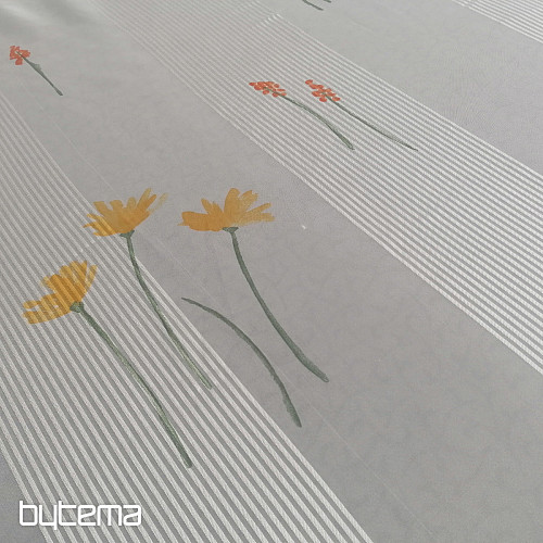 Voile zavjesa bijele pruge s cvjetovima 829291/05
