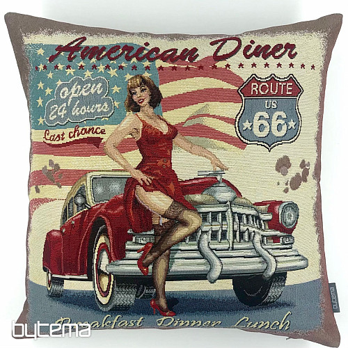 Navlaka za jastuk od tapiserije AMERICAN DINER ROUTE 66