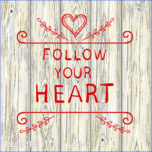 FOLLOW YOUR HEART tapiserija navlaka za jastuk
