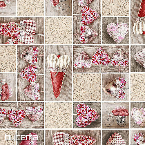 Dekorativna tkanina LIDIA&#39;S HEART crvena