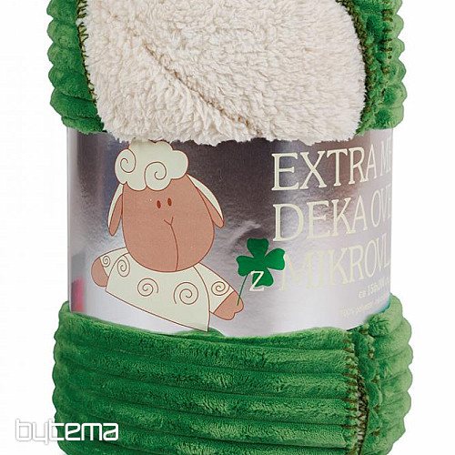 deka od mikrofibre EXTRA SOFT SHEEP samt – zelena