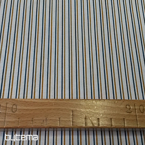 Pamučna tkanina STRIPE plavo-senf