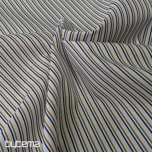 Pamučna tkanina STRIPE plavo-senf