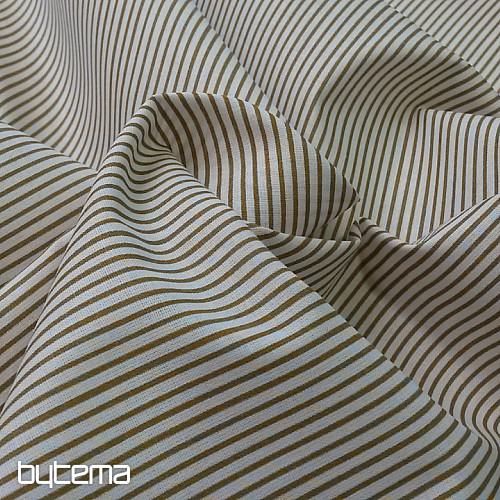 Smeđa STRIPE pamučna tkanina