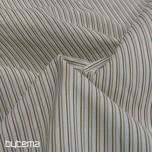 Pamučna tkanina STRIPE sivo-senf