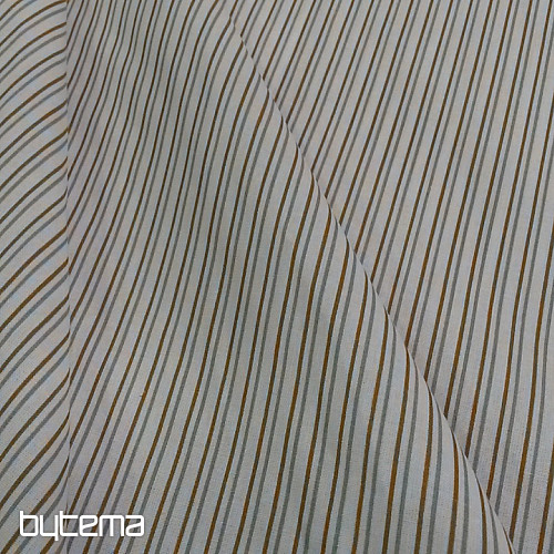 Pamučna tkanina STRIPE sivo-senf